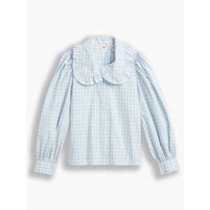 Emilie Button up Blue Plaid Peter Pan collar Blouse Levi’s xs